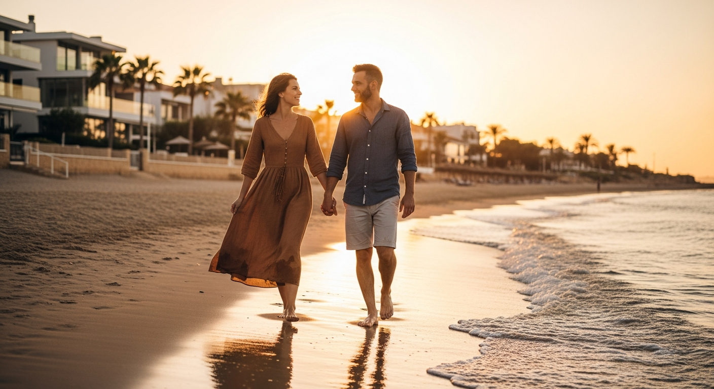 Playa de San Juan beach with golden sand and modern promenade in Alicante