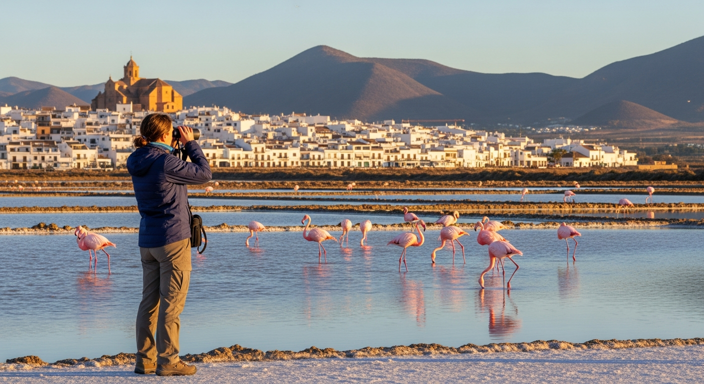 Port Santa Pola i saliny z flamingami na Costa Blanca
