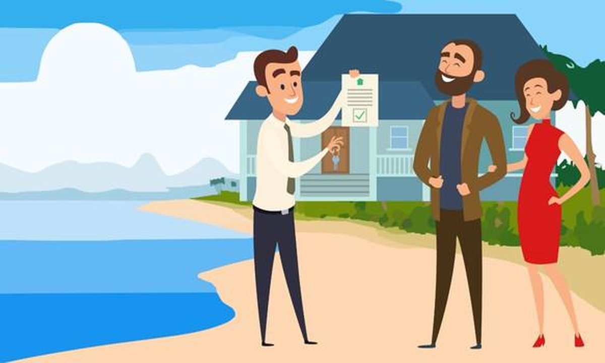 Person browsing Idealista real estate listings on laptop, apartment thumbnails visible