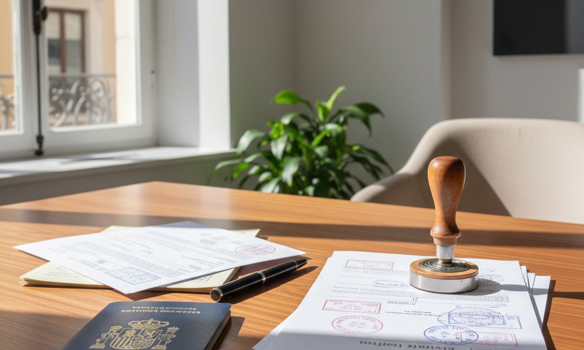 NIE Spain 2026 — passport and documents at Spanish immigration office